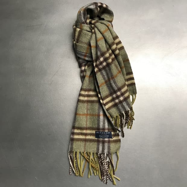 버버리 정품 캐시미어 머플러 카키