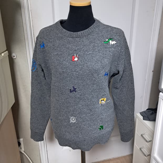 카스텔바작 자수 여성 방풍 니트 95(약66~날씬77)