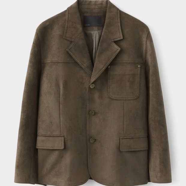 (3) 르마드 테일러 페이크 스웨이드 자켓 다크브라운