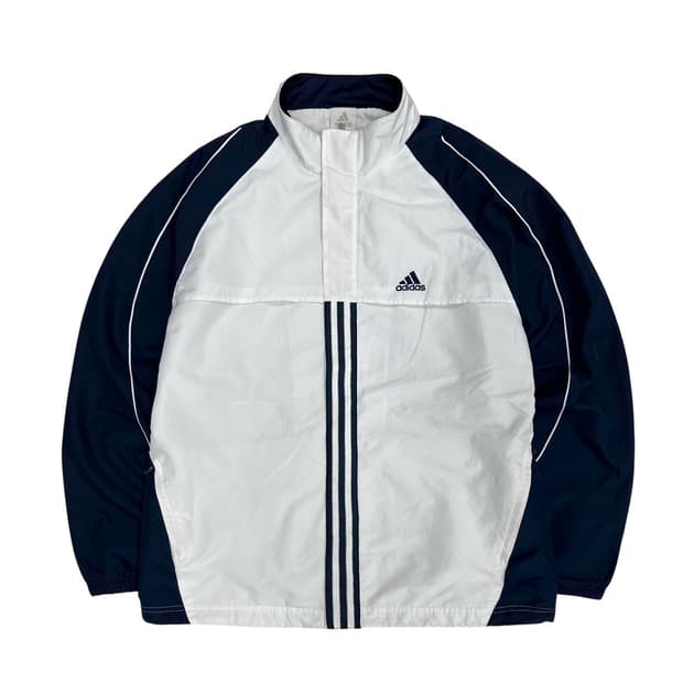 00s 아디다스 올드스쿨 바람막이 화이트&네이비 (2XL,대장템)