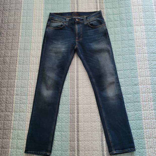 누디진 Nudie jeans 테잎테드 라들레드 레드캐스트 중청 슬림스키니