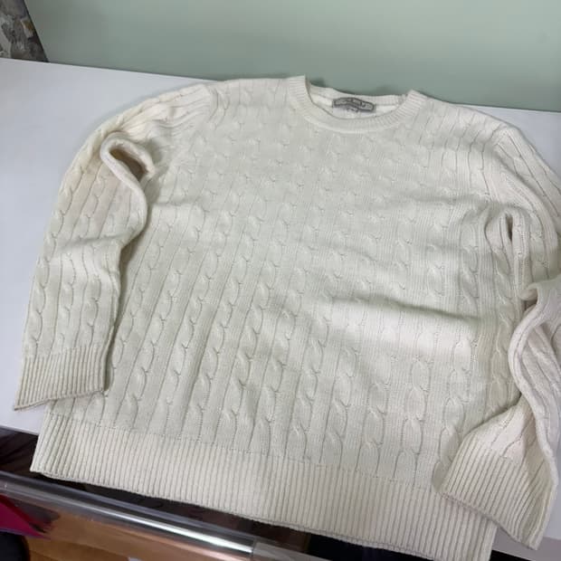 L 95 앤더슨벨 크림 꽈배기니트