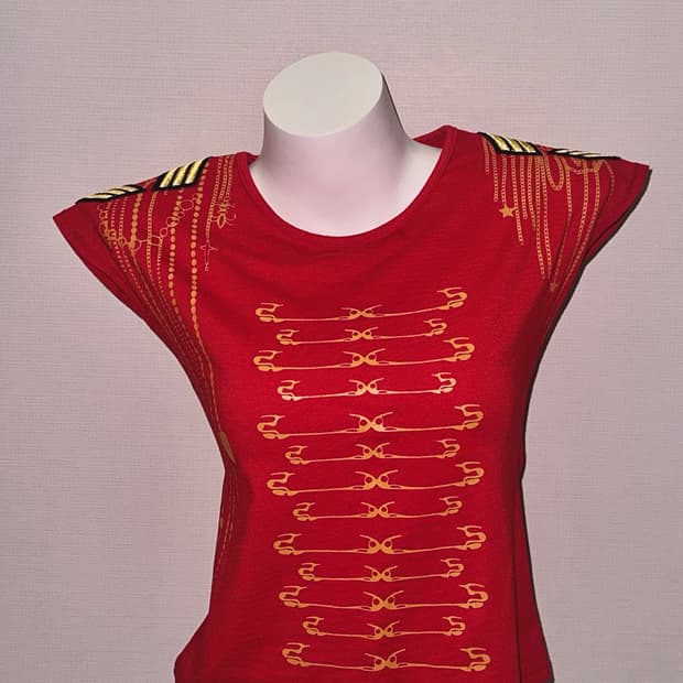 클립 프린팅 빈티지 캡소매 티