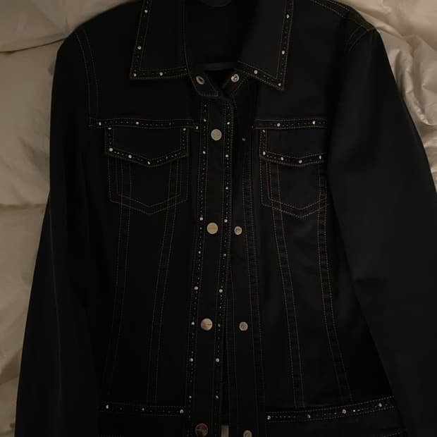 꾸레쥬 큐빅 데님 자켓 / 청자켓 courreges 트러커자켓