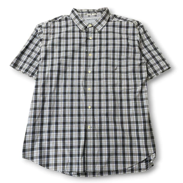 노티카 블루 체크 버튼다운 셔츠 2XL