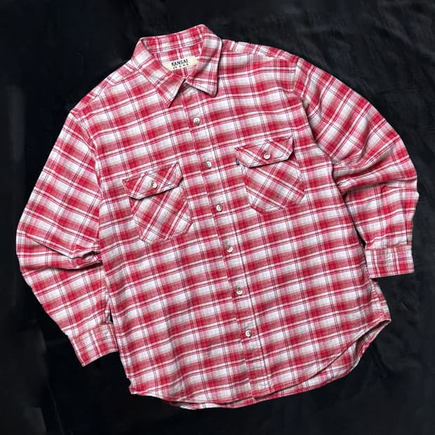 일본빈티지 KANSAI JEANS 체크 셔츠