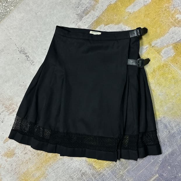 버버리 플리츠 레이스 스커트 