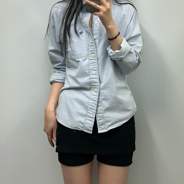 아베크롬비 산양로고 포켓 옥스포드 셔츠