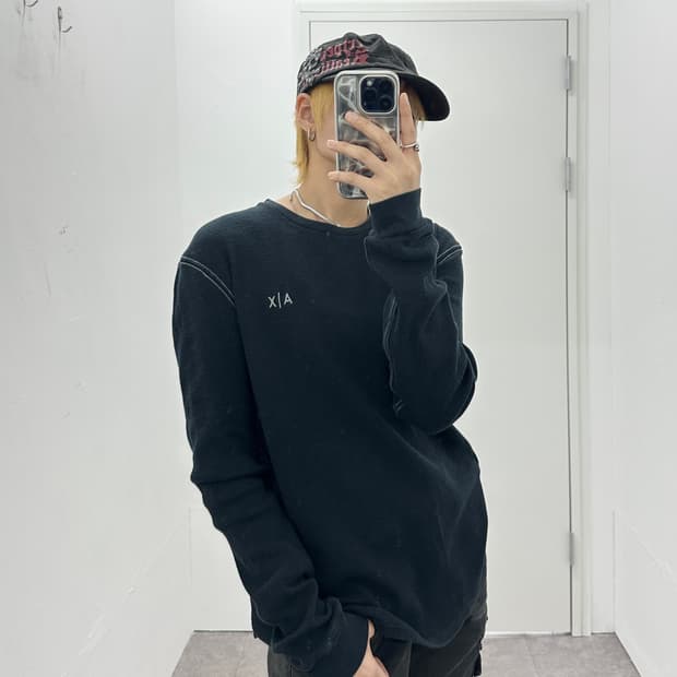 Armani Exchange waffle knit sleeve