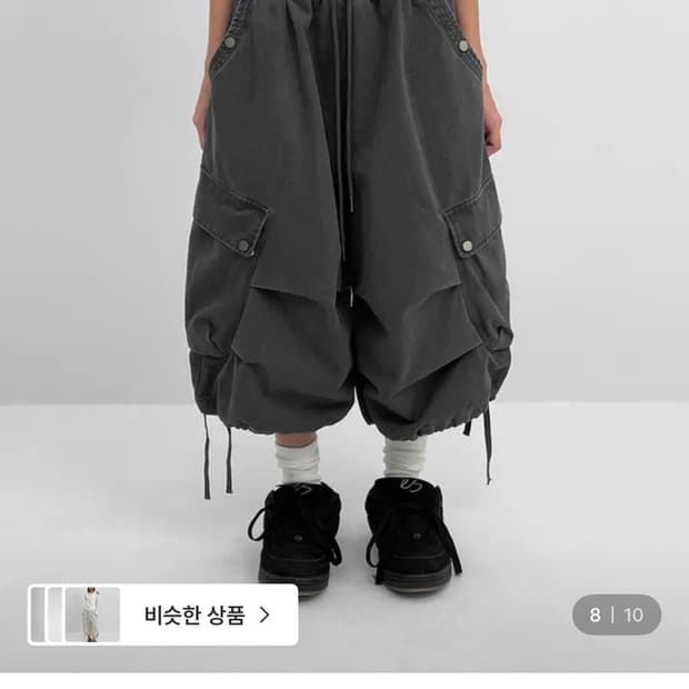 블랙업 칸투 코튼 카고 버뮤다팬츠 차콜