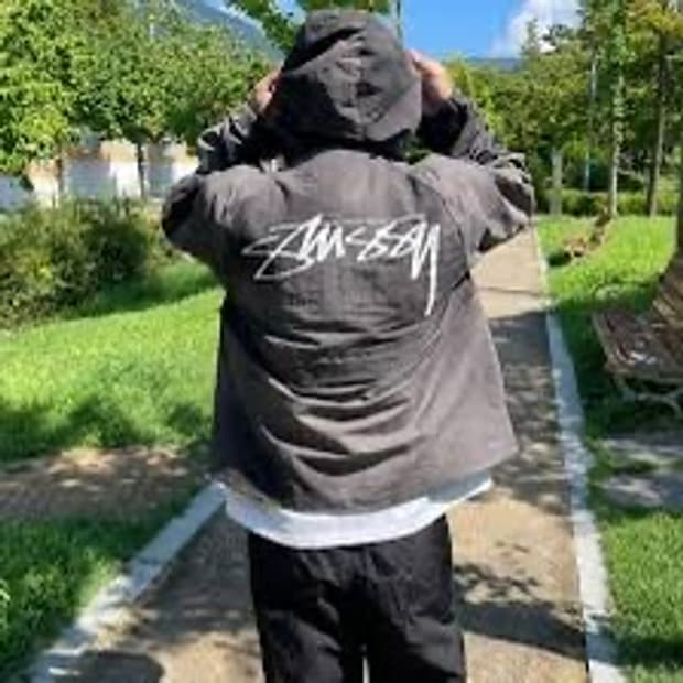 신형 스투시 웨이브 다이 비치 쉘 바람막이 블랙 (S)