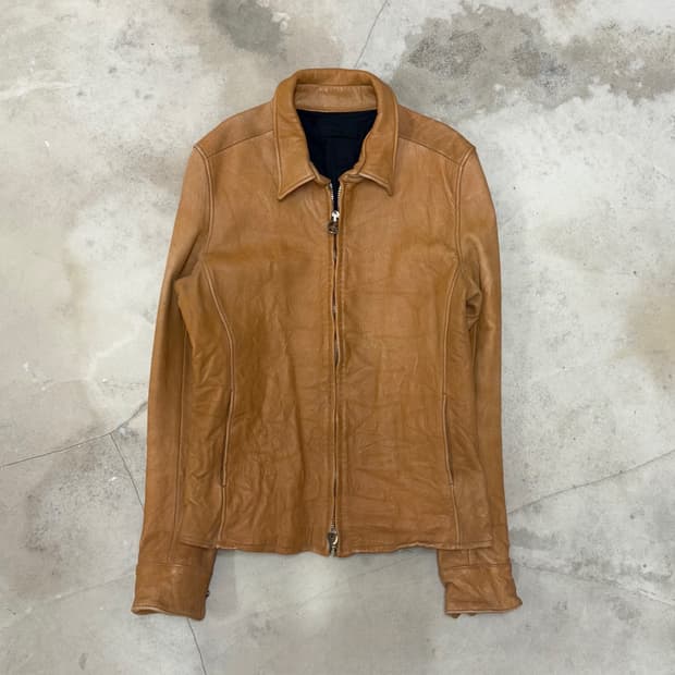 [M] Junhashimoto Cowskin Riders Jacket