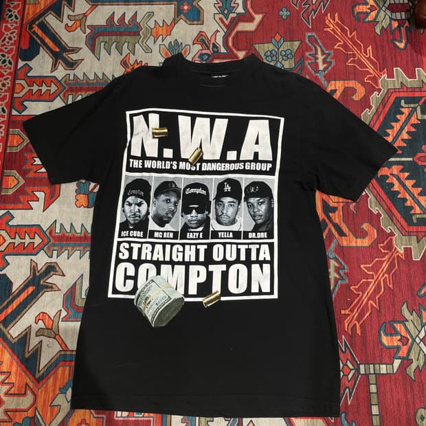 N.W.A Straight Outta Compton 힙합 빈티지 랩티셔츠