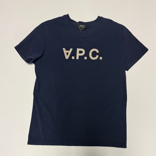 공용 아페쎄 A.P.C. VPC 로고 반팔 티셔츠 네이비 M