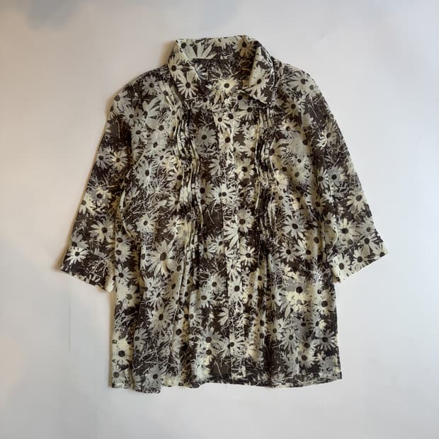 Floral Print Sheer Shirt 