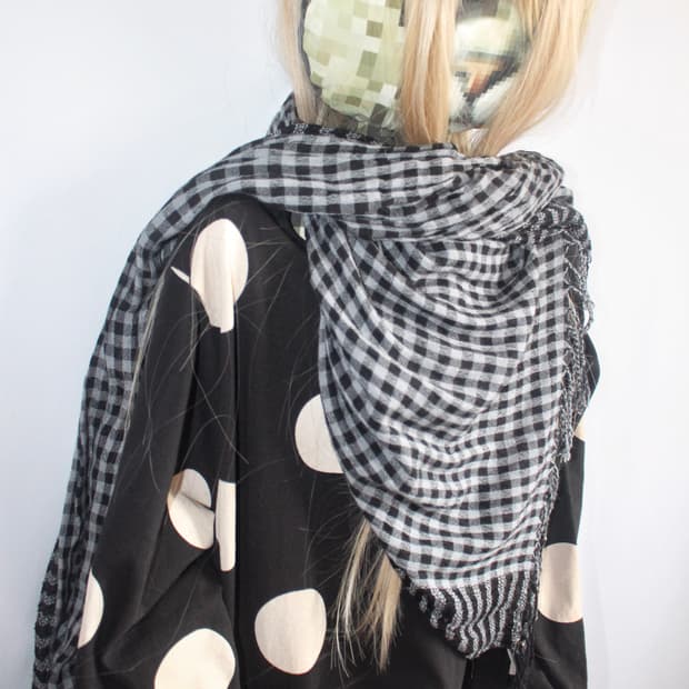 CHECK grunge shawl muffler