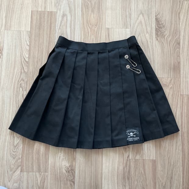 LOVER'S ROCK 블랙 플리츠 스커트 y2k 헤이세이 레트로 펑크