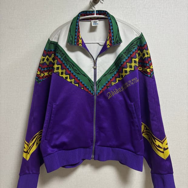 90s 아디다스 재팬 퍼플 네이티브 패턴 자켓