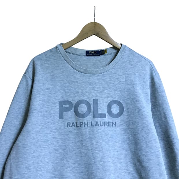 폴로 스펠아웃로고 라운드 스웻셔츠