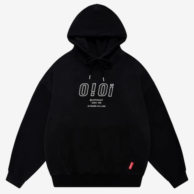 OiOi 2020 시그니처 기모 후드티 블랙