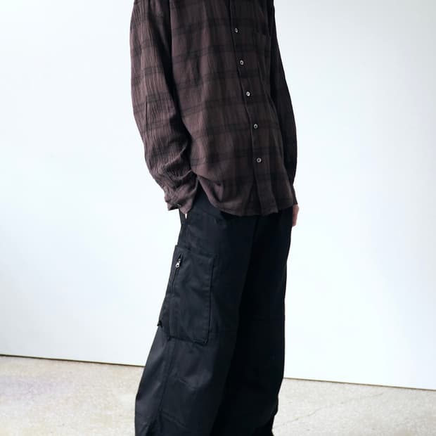 해칭룸 Zip Cargo Work Pants Black