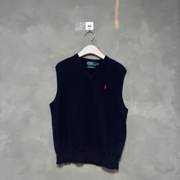 폴로 랄프로렌 램스울 니트 조끼 네이비