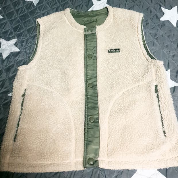 후아유 USA 리버시블 후리스 패딩 조끼 베스트 (XL)