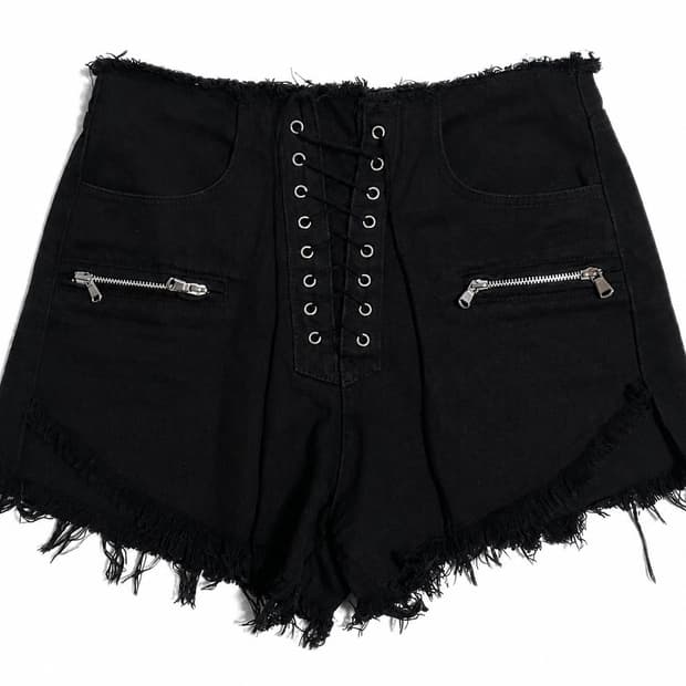펑크 고딕 lace up 숏팬츠