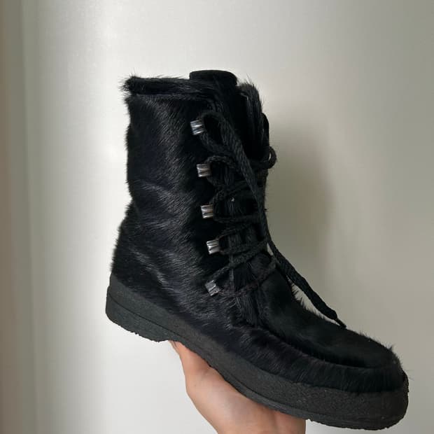 Patons 모카신 퍼 부츠 made in italy