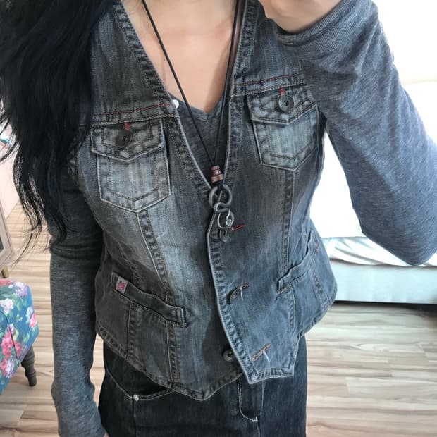 웨스턴 데님 조끼