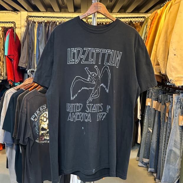 레드 제플린 락밴드 프린팅 티셔츠
