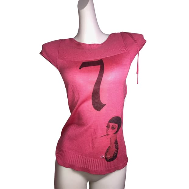 pink lucky 7 top