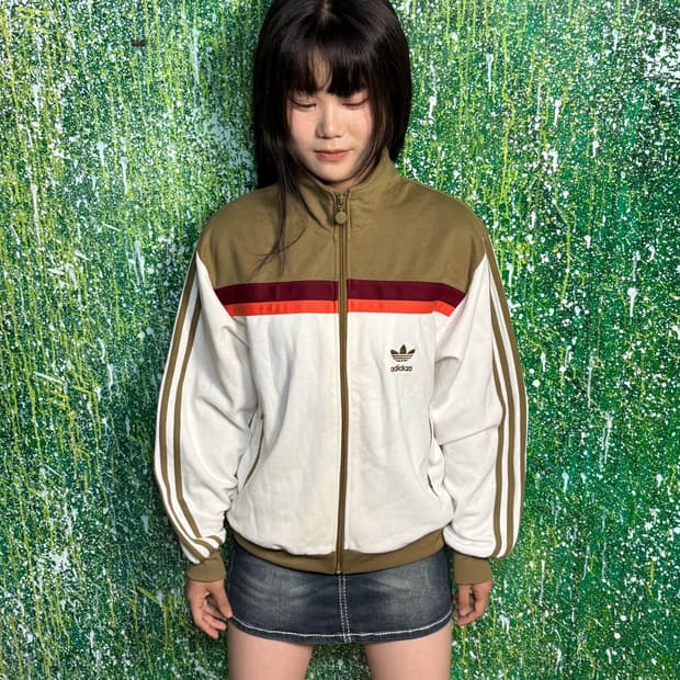 80s 아디다스 대장급 화이트 모카 져지 S