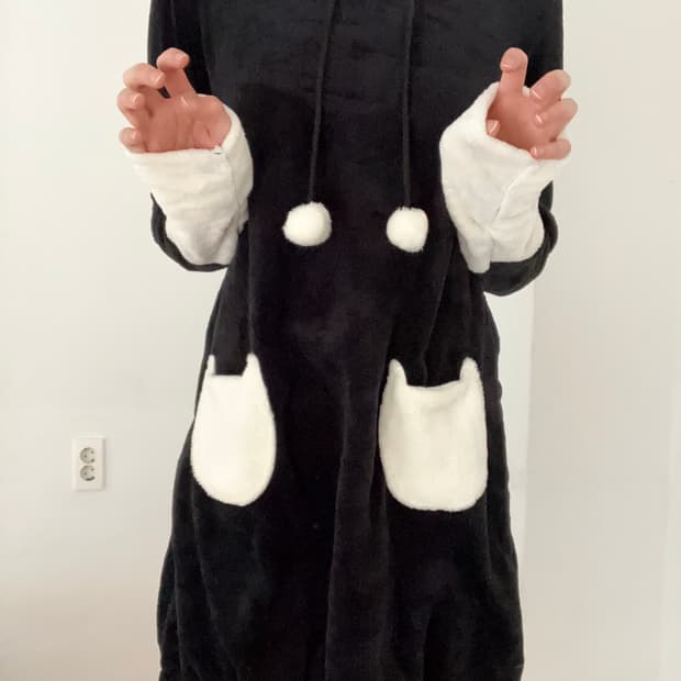 고양이 귀 후리스 원피스