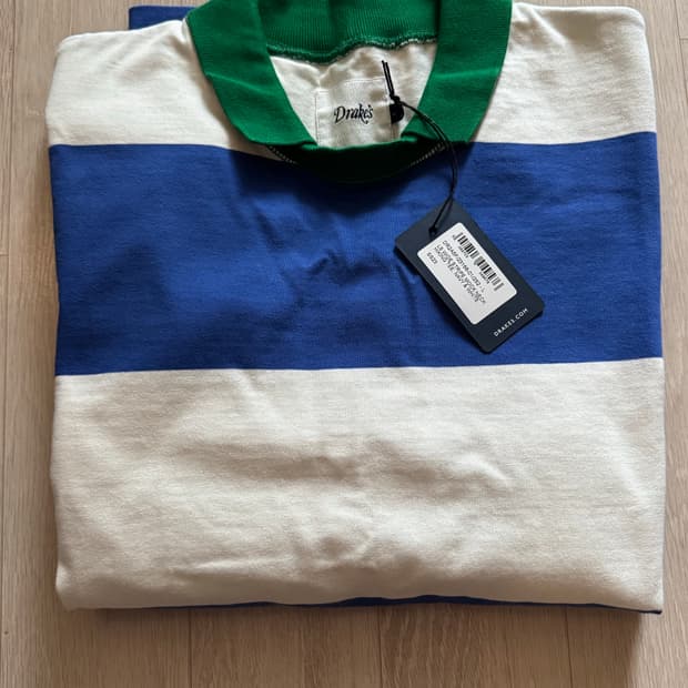 드레익스 모크넥 스트라이프 럭비셔츠 L