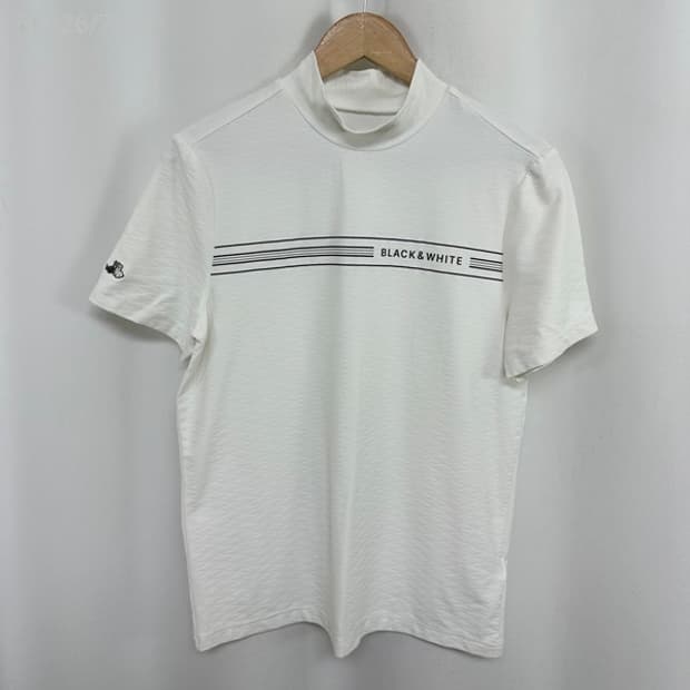 블랙앤화이트 남자 스판 골프 반팔티 화이트 100(M)