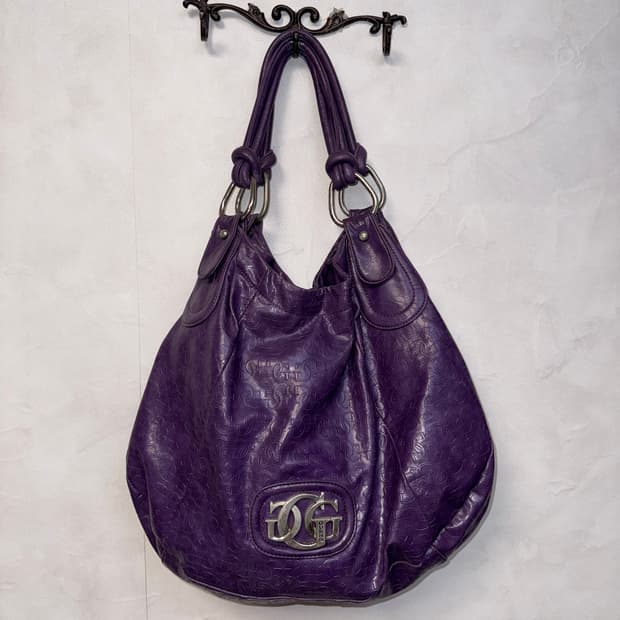 Guess deep purple leather logo big 숄더백