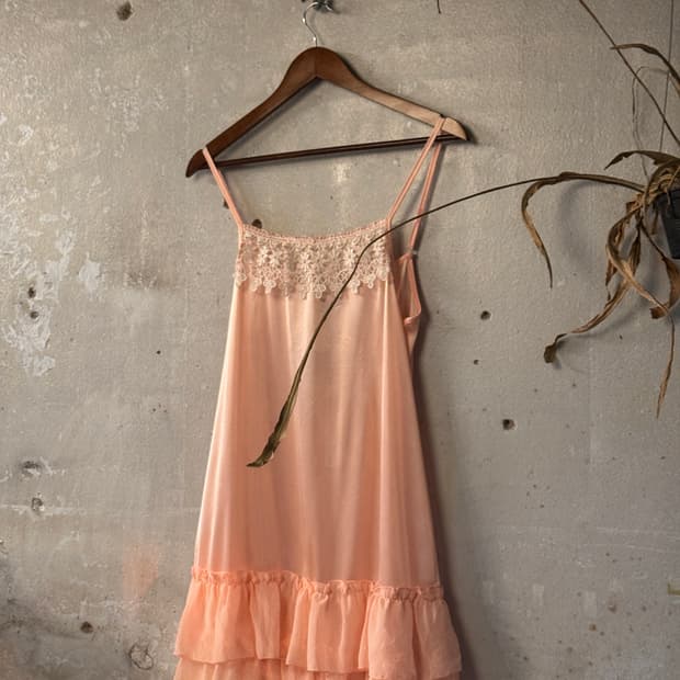 44-55 ) Japanese Vintage Lace Satin Slip