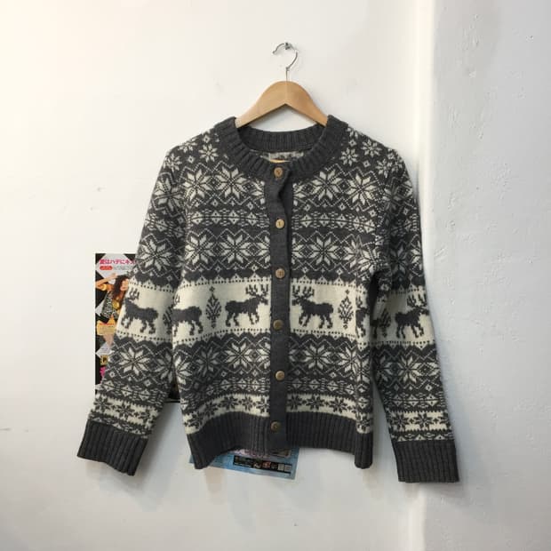 빈티지 코위찬 버튼 가디건