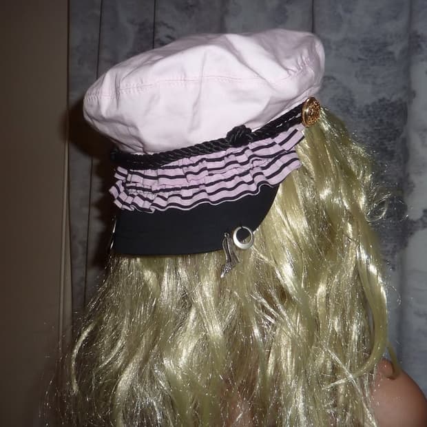 Stripe Ruffle Beret (Pink)