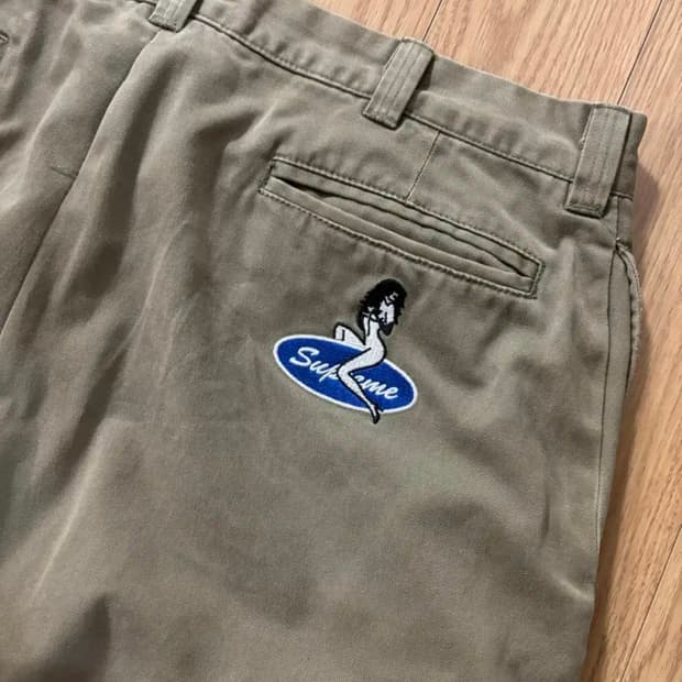[32] 슈프림 핀업걸 치노팬츠 올리브 컬러