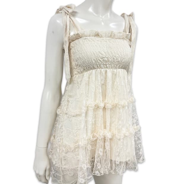 빈티지 아이보리 레이스 2way 원피스 스커트