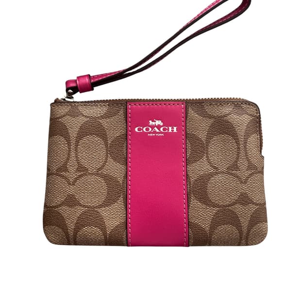 코치 시그니처 미니 리슬렛 핑크지갑
