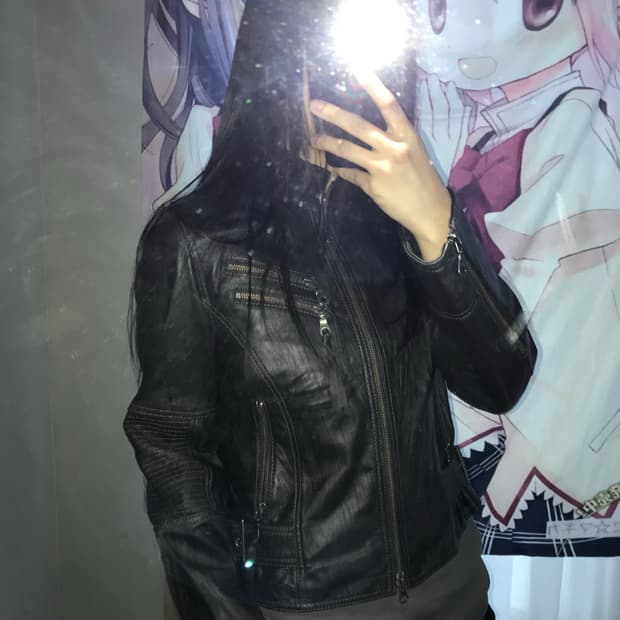 딥브라운 라이더 디테일 레더자켓