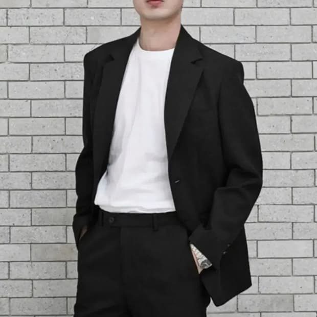 오버더원 블랙 자켓 정장 자켓 수트 블레이저 L