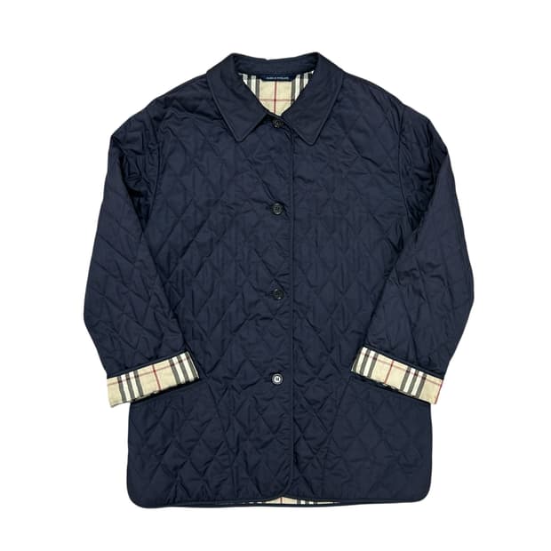 버버리 우먼스 네이비 퀼팅자켓(M)