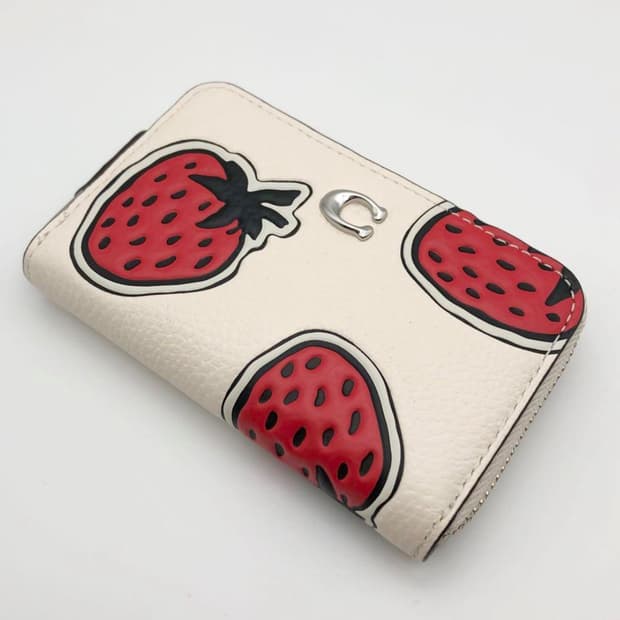 코치 딸기 스트로베리 스몰 어라운드 카드지갑