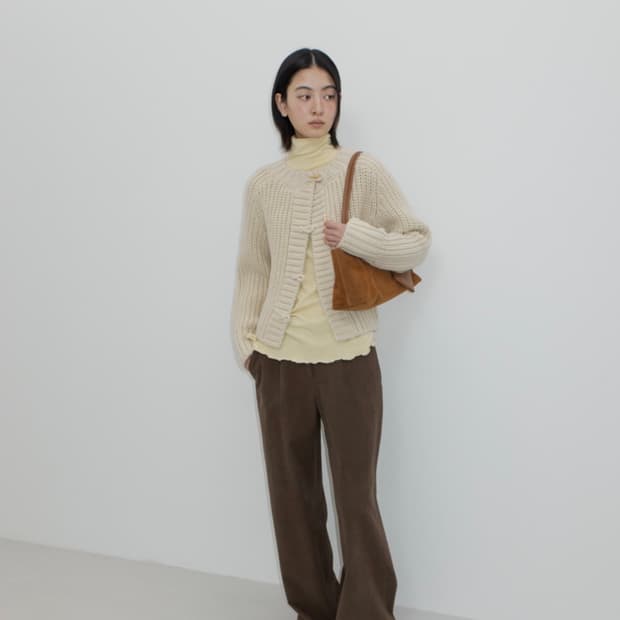 지비에이치어패럴 BULKY KNIT CARDIGAN / IVORY