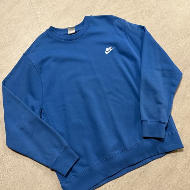 [XXL] 나이키 로고 맨투맨 블루
