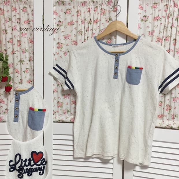 빈티지 rough 마린 반팔